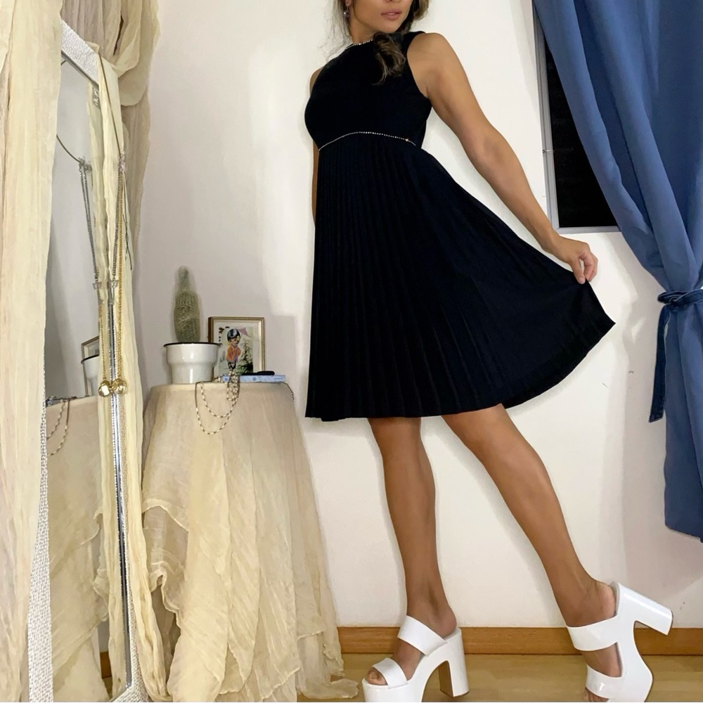 ADRIENNE VITTADINI PLEATED A-LINE DRESS